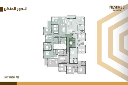 صورة قطاع الدور المتكرر بمينى كومبوند f38 بالحى الثالث بيت الوطن